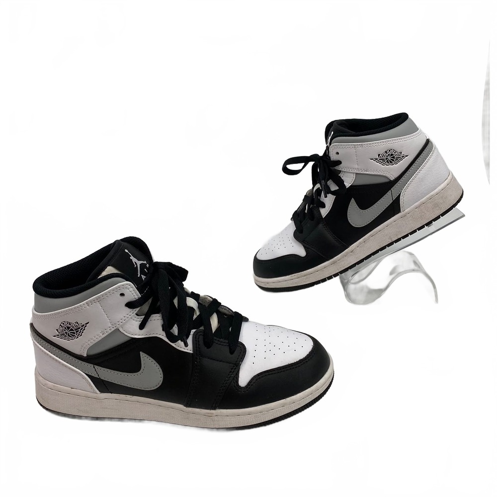 Jordan Gray Black Sneakers Retro 1 Mid White Shadow | Mens 5.5